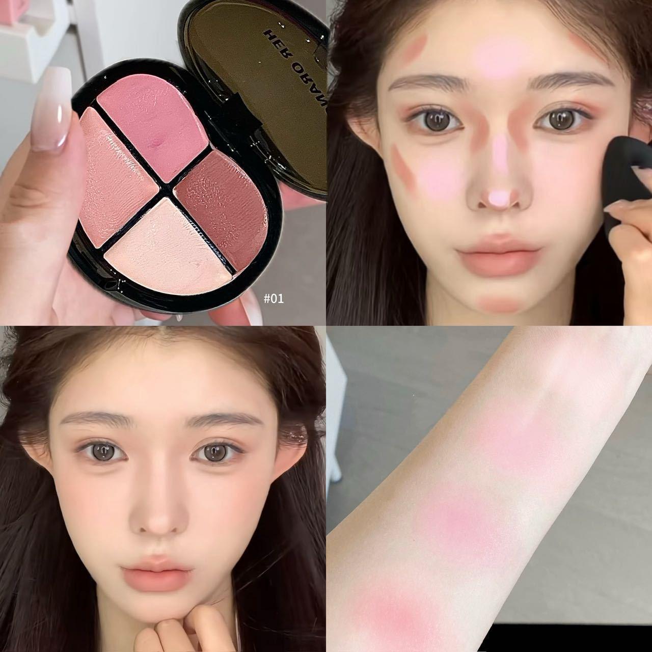 HERORANGE Sweetheart Light Fantasy Blush & Highlighter – Brighten, Contour, and Enhance Your Natural Glow.