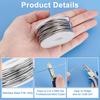 316 Stainless Steel Wire, Round, for Jewelry Making, Stainless Steel Color, 15 Gauge, 1.5mm, About 32.81 Feet(10m)/Roll