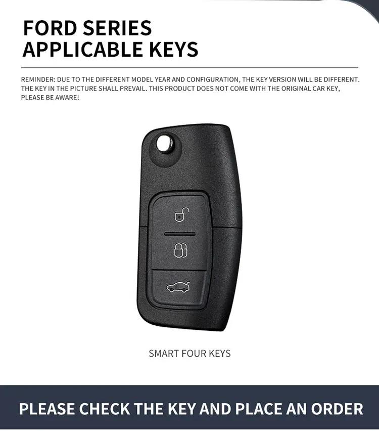 Naklejka na samochód Etui na kluczyk samochodowy Ford Pokrowiec Flip Składany Do Ford Focus 2 3 Ecosport C-Max S-Max Ka Mondeo Kuga Galaxy Fiesta Brelok do kluczy samochodowych