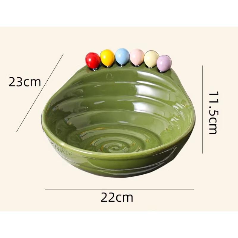 BEPAN 1PC Fruit Plate Ceramic Living Room Table Decoration Ornament High-end Snack Plate Home Storage Basket Household Goods