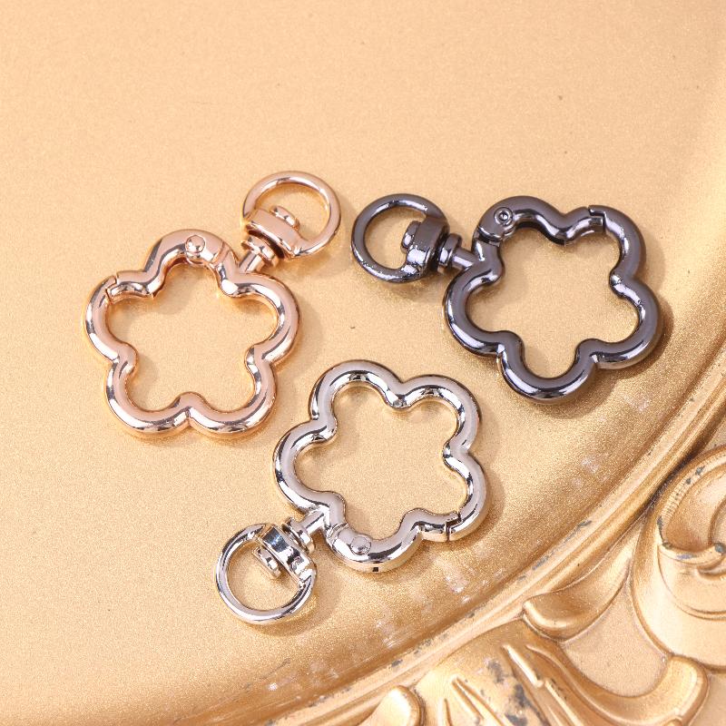 5Pcs Zinc Alloy Flower Swivel Lobster Claw Clasps Swivel Lanyards Trigger Snap Hooks Strap Connector For Diy Bag Key Chains Ring