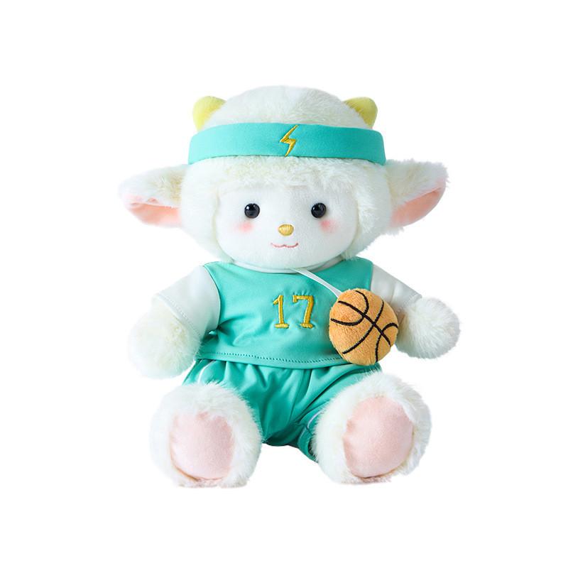 Love Sports Sheep Plush Toy With Soft Short Pile For Kids Room Decor And Comfort