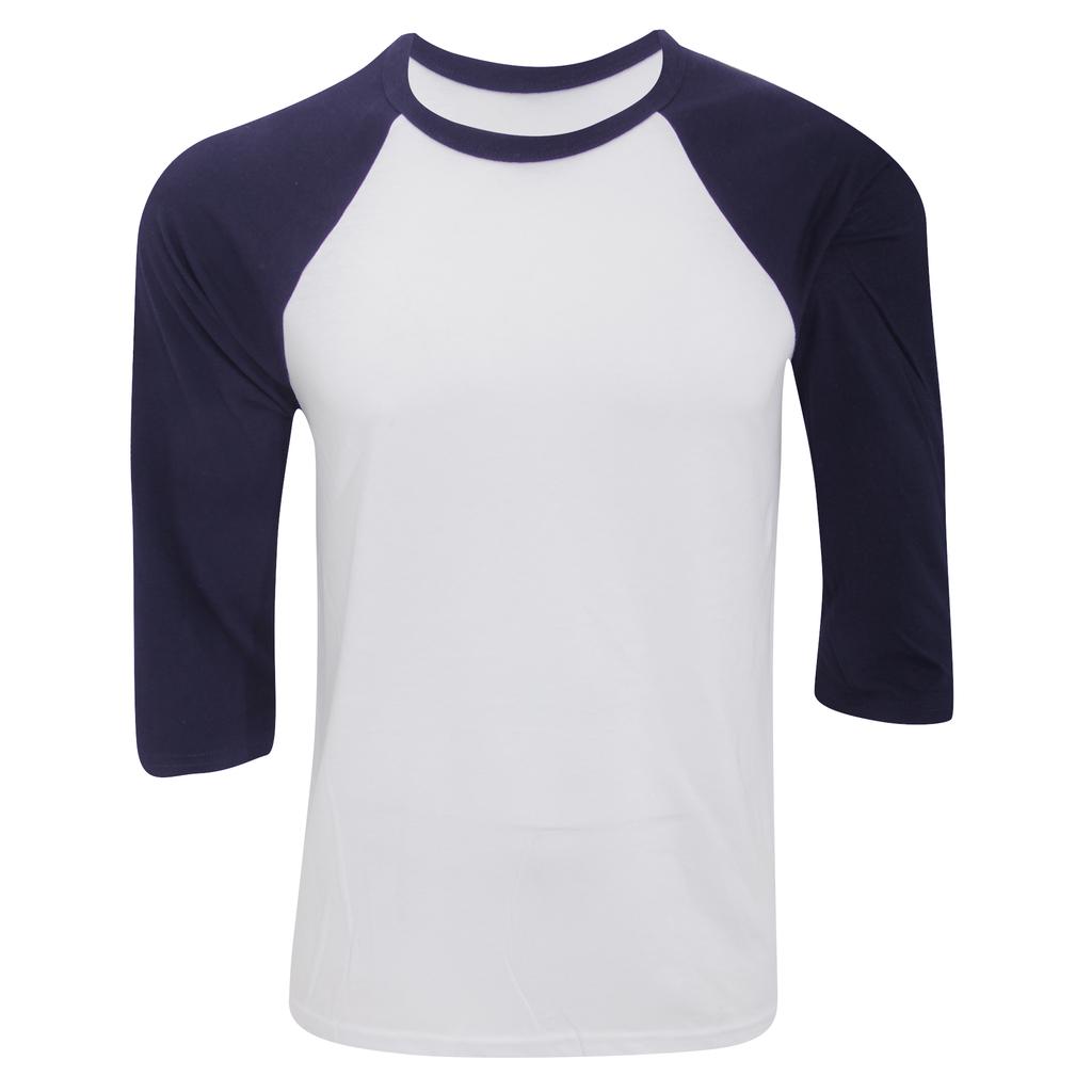 Canvas 3/4-ermet baseball T-skjorte for menn