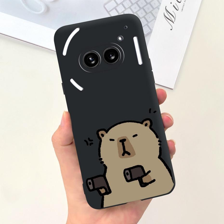 Für Nichts Telefon (2a) (2) Schwarze Silikon-Schutzhülle Für Nothing Phone2 Phone 2a Niedliche Cartoon-Weichschalen