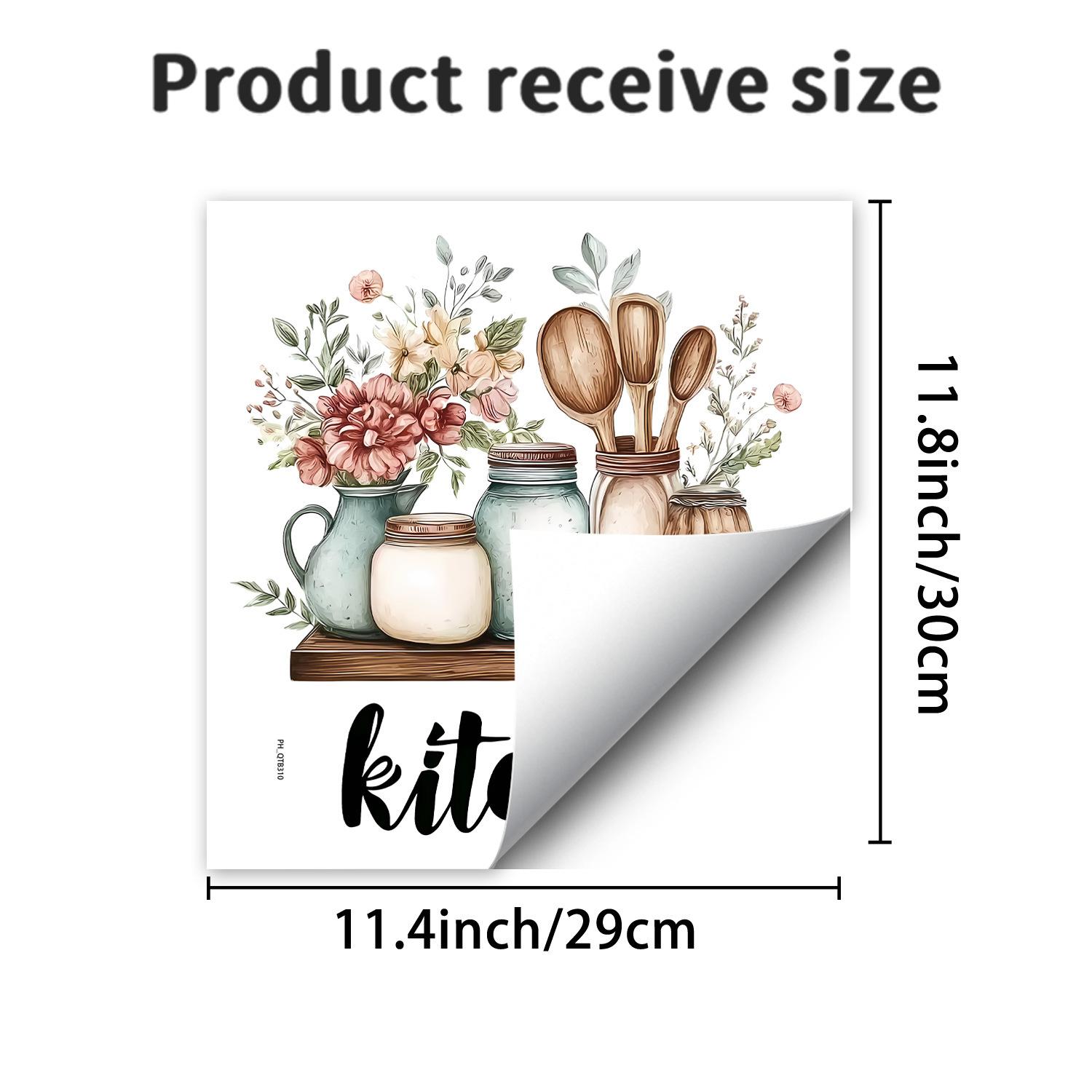 

Мультяшне мистецтво Настінна наклейка для кухні Самоклеюча для декору задньої стінки плити 29x30cm різнокольоровий