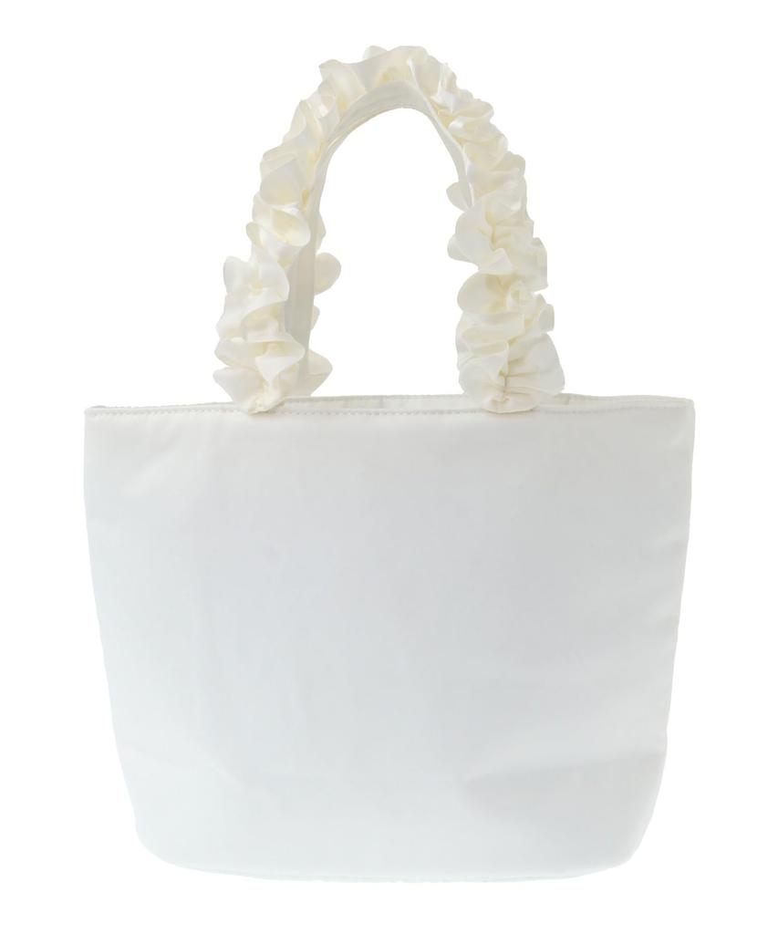 Maison de FLEUR Marie Petal Pearl Frill Handle Tote Bag, Off-White, Size F, 08000426500