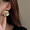 Silver Needle Semicircle Metal Earrings - European & American Exaggerated Style Fashion Studs for Women