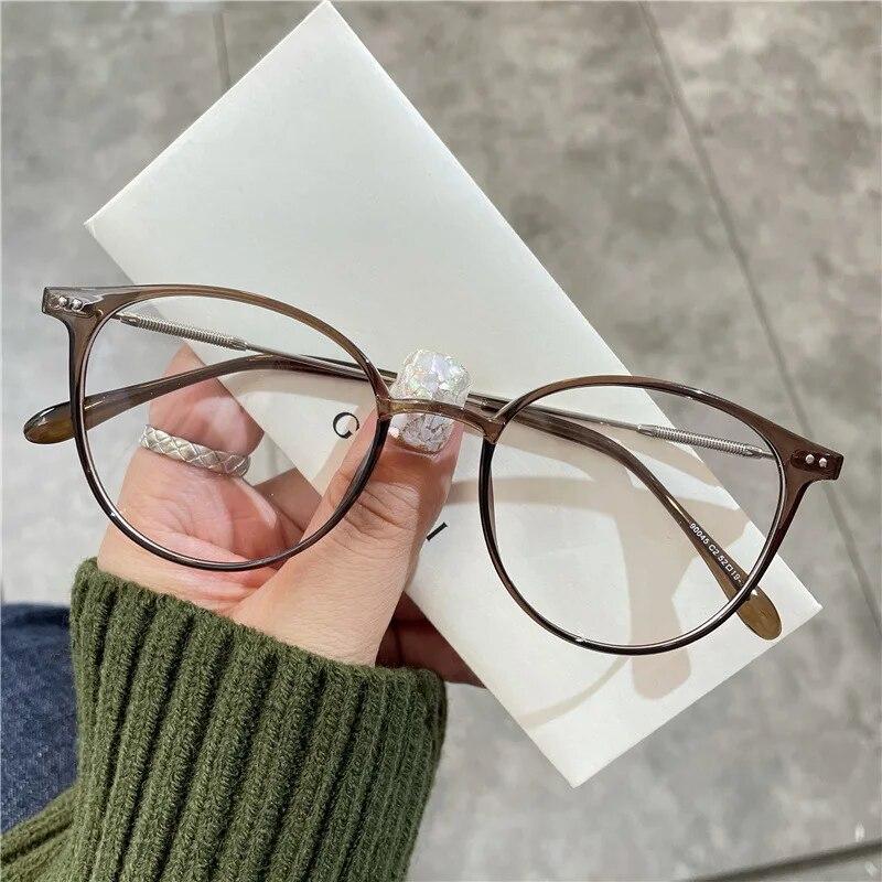 Fashion Myopia Nearsighted Glasses Vintage Round Frame Women Men Eyeglasses Finished Optical Shortsighted Eyewear Diopter