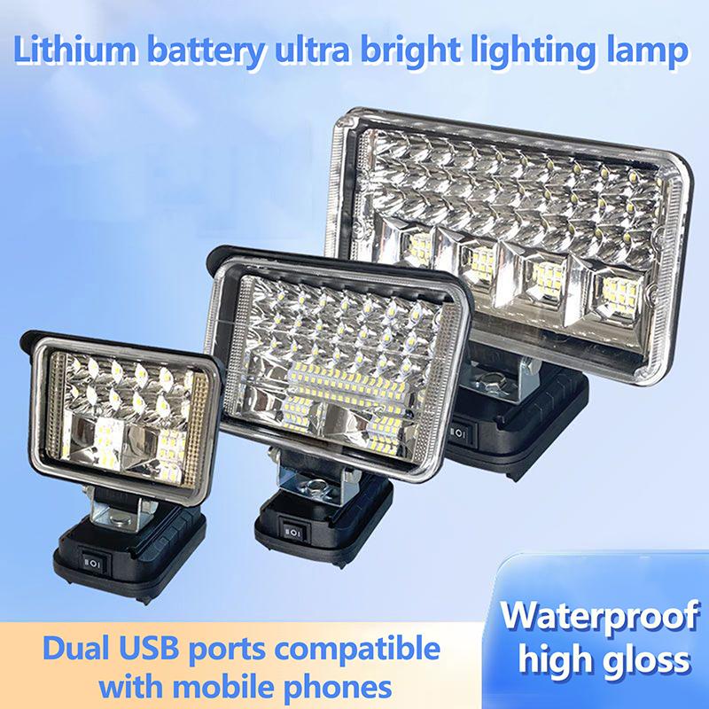 1 Piece Dual Usb Power Bank For Makita Lithium Battery Emergency Lights 2-7Inch Large Lens Car Led Work Lamp Light Torch