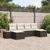 VidaXL 6-piece Garden Sofa with Brown Cushions In Poly Rattan 3360749