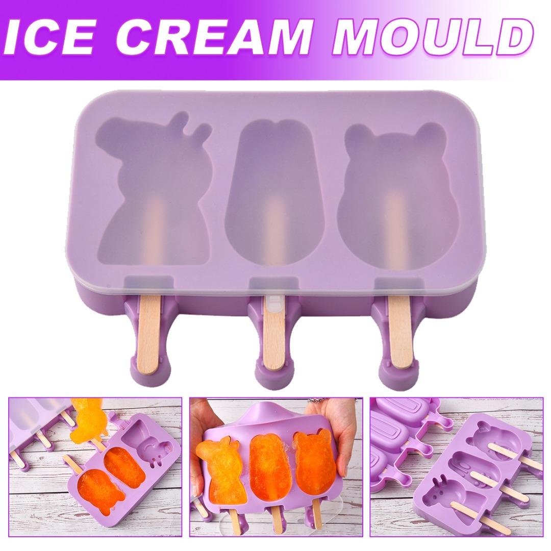 

Lvye силиконовая форма для мороженого мультфильм Ice Pop DIY форма для замороженного мороженого с палочками для крышки