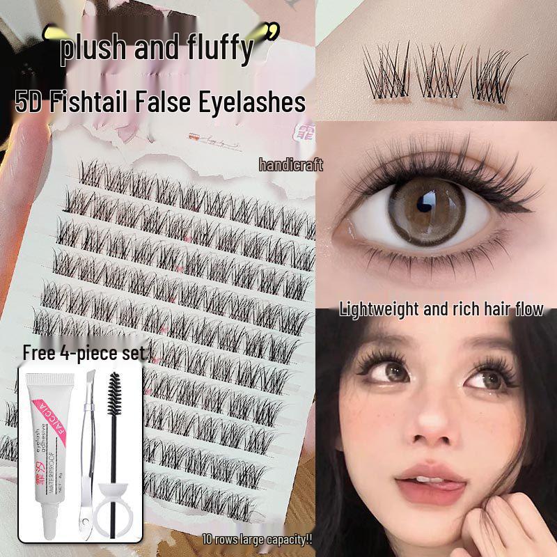 FAICCIA Fluffy 5D Fishtail False Eyelashes for Beginners