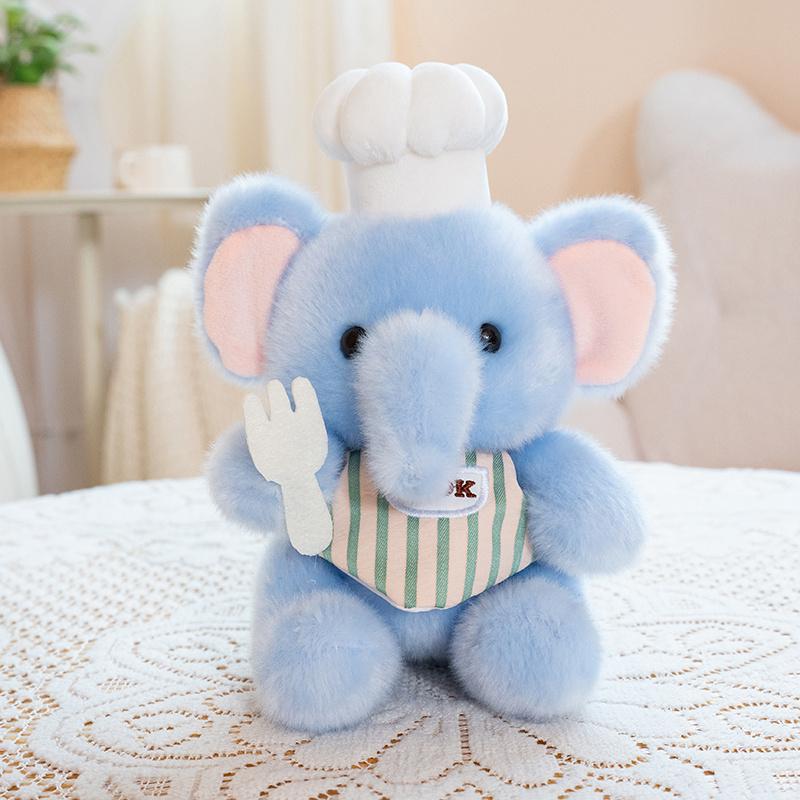 Chef Series Cute Animal Plush Toys Soft Fluffy Cat Chick Penguin Panda Cook Elephant Stuffed Animals Adorable Kitchen Home Decor