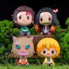 4Pcs/Set Demon Slayer Kamado Tanjirou Nezuko Agatsuma Zenitsu Action Figure Cute Anime Model PVC Statue Collectible Toys Gifts