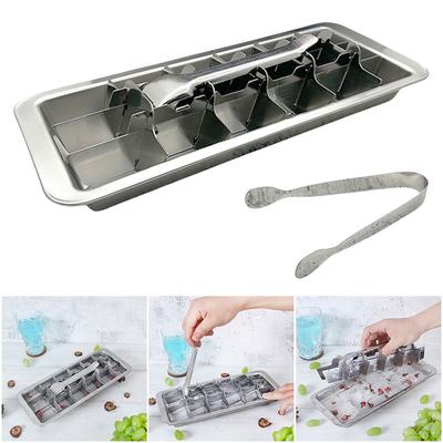 Stainless Steel Ice Cubes Tray with Easy Release Handle Ice Cubes Maker Ice Cubes Mold for Kitchen & Bar