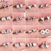 Jisensp Cute Animal Stainless Steel Stud Earrings for Women Minimalist Deer Birds Cat Butterfly Earing Piercing Pendients