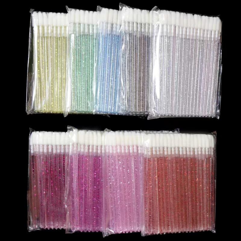 500 st Engångs Rengöringsmakeupverktyg Läppglitter Läppskönhetsborstar Glänsande Skönhetsborstar Kristall Micro Läppglansapplikator