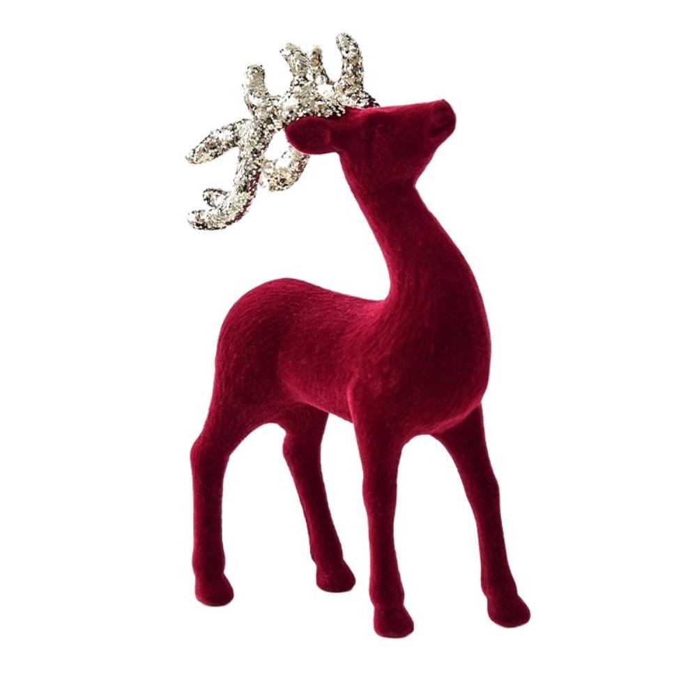 Wine Red Christmas Reindeer Ornaments Hanging  Pendant Elk Ornament Deer Ornaments  Xmas Party