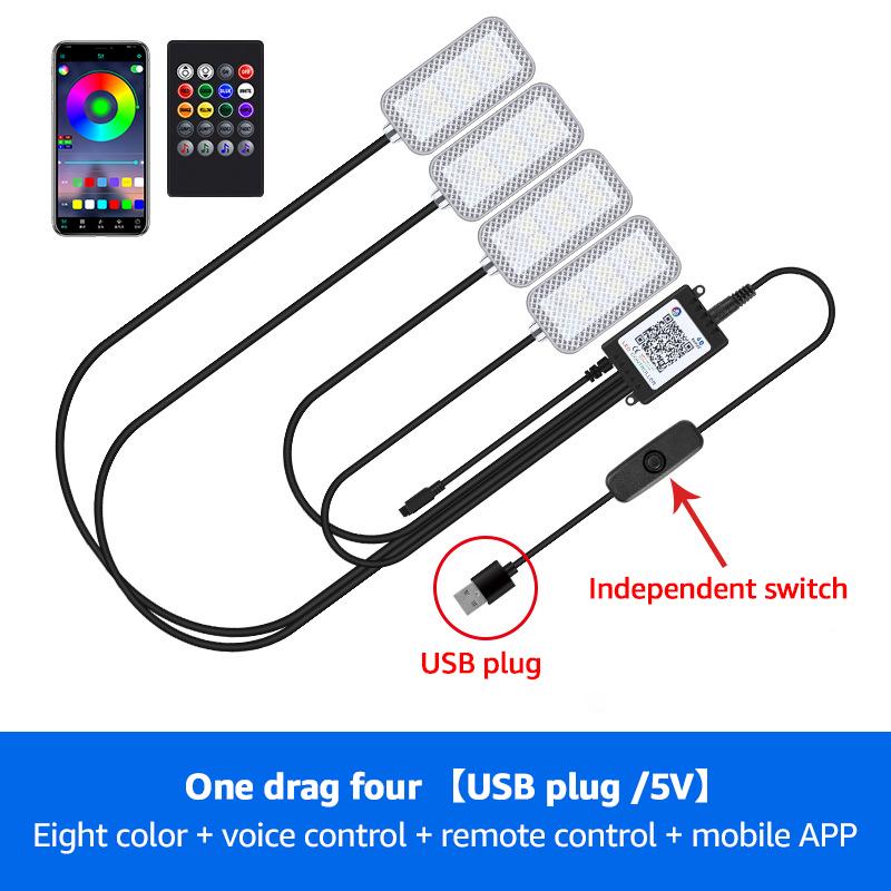 Car Lights Led Bar Automotive Strip Universal Mood Foot Light Cigarette Lighter USB Decorative Atmosphere Lamp Signal Lamp
