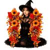With Butterfly Artificial Fall Wreath Rustic Floral Maple Leaf Ornament  Home Decoration