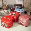 2pcs Christmas Decoration Candy Boxes with Convenient Carry Handle Sweets Storage Solution Handheld Candies Holder