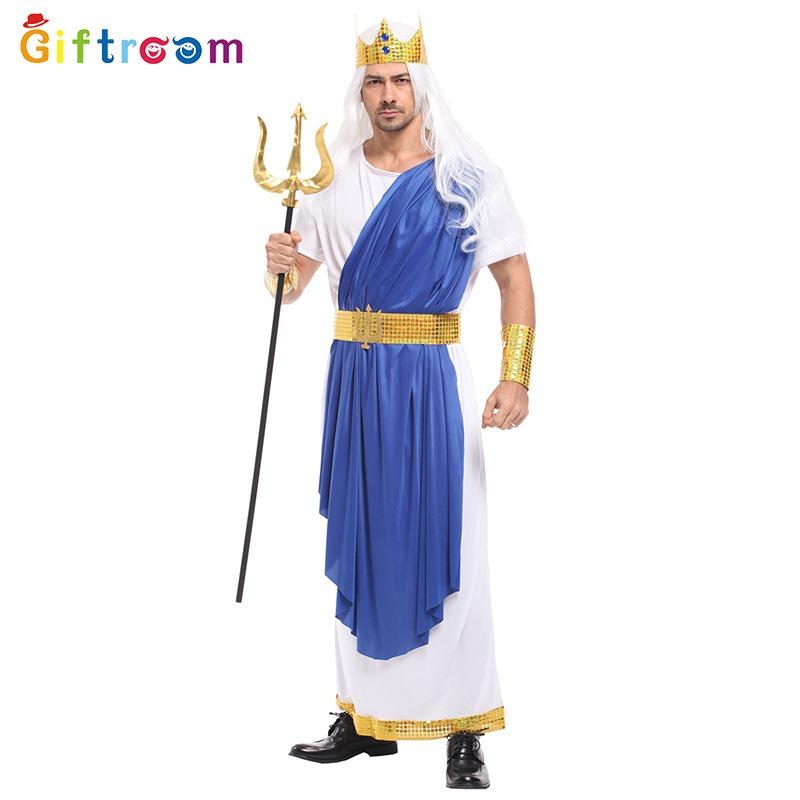 Clothes, adult male pharaoh costumes, Poseidon performance costumes, performance costumes