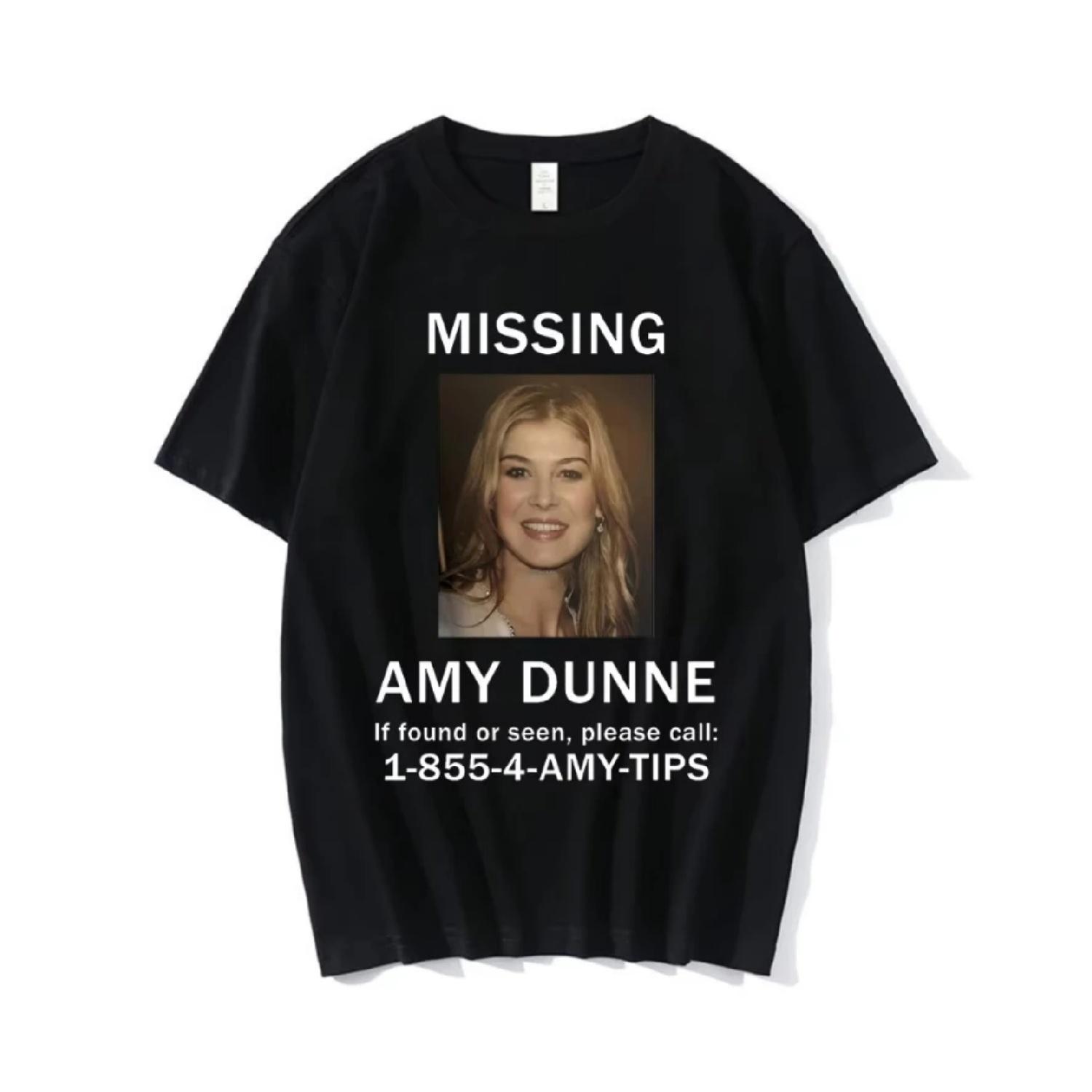 

Amy Dunne Missing Poster Hip Hop Rapper Men Women T-shirt O-Neck Short Sleeves Summer Fashion Casual Unisex Oversized Tshirt XXXXXL чорний