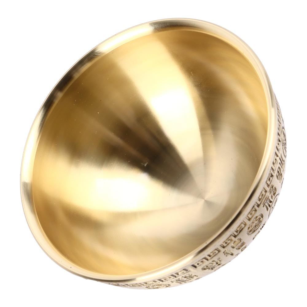 3.3-Inch Diameter Copper Decorative Bowl Gold Blessing Bowl Incense Temple Bowl For Office Decor