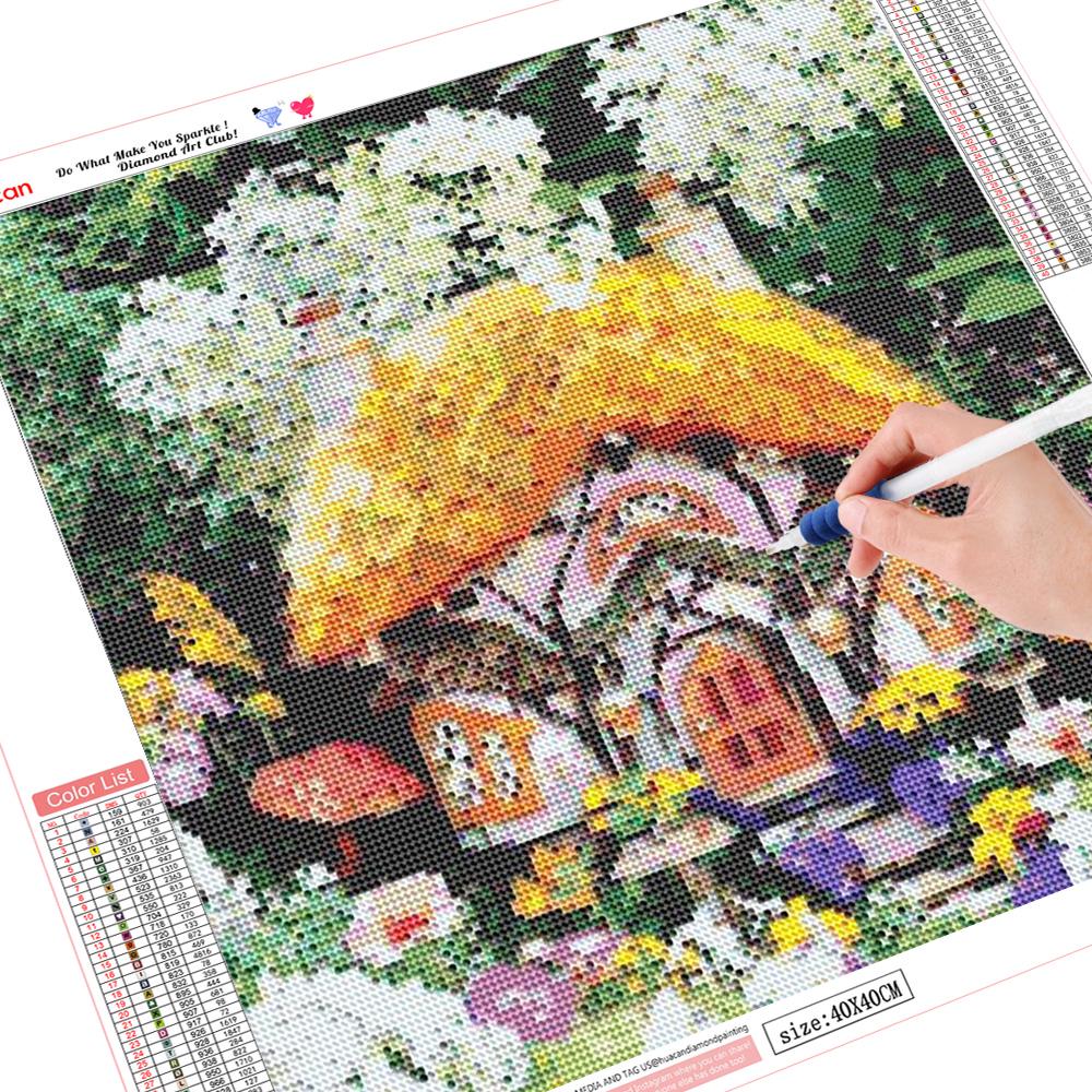 

5D DIY Полный круглый дрель Алмазная картина Дерево Пейзаж Вышивка Картина Мозаика Вышивка крестом 20*20 cm