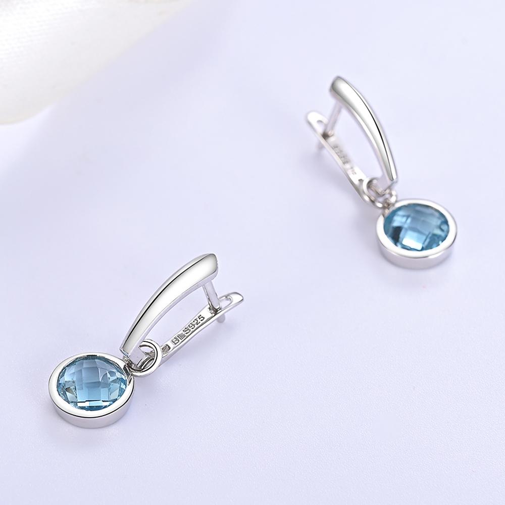 Einfache Lünettenfassung Silberohrringe rund 8mm 4ct 925 Sterlingsilber feiner Schmuck für Mädchen schönes Geschenk