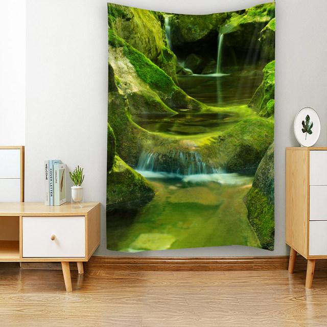Natural landscape printed tapestry wall decoration hippie psychedelic bohemian room aesthetic art decorative hanging cloth