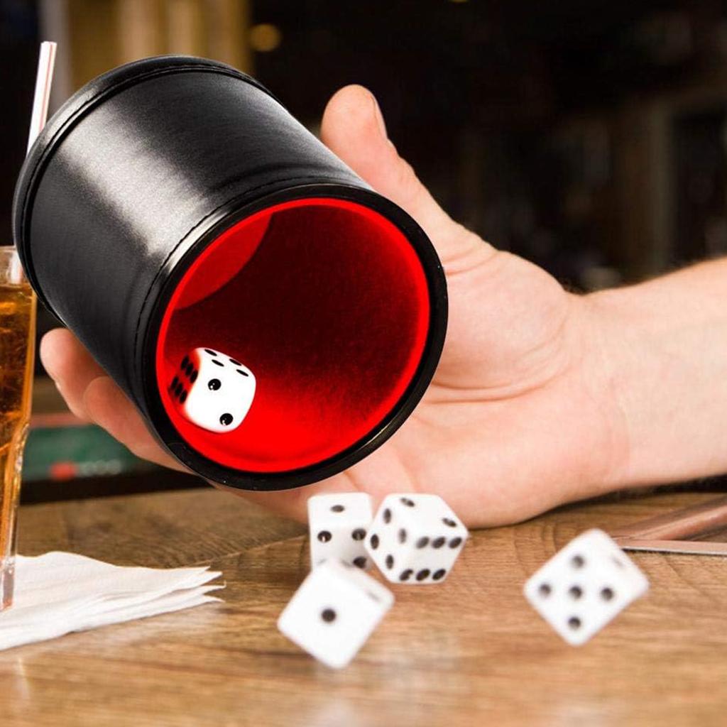 Dices Cup PU Leather Stable Sturdy Comfortable Hand Feeling Dices Shake Container Cup Professional For Table Board Game