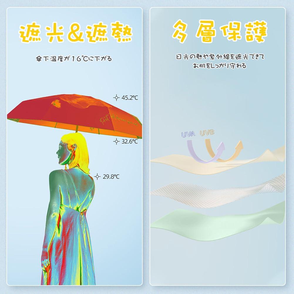 Floral 6 Folding Sun Folding Sun and Rain UV Heat Water Manual Opening and Comes with Storage Present "Cute Pattern, Ribs" Umbrella, 230g, Umbrella,