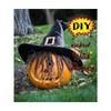 Halloween Wrinkled Witch Hat, Velvet Wizard Hat with Curved Horn, Black Witch Hat for Cosplay