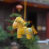 New 2026 Mascot Horse Hanging Ornament Brocade Decorative New Year Pendant Red Color Car Decoration Spring Festival Party