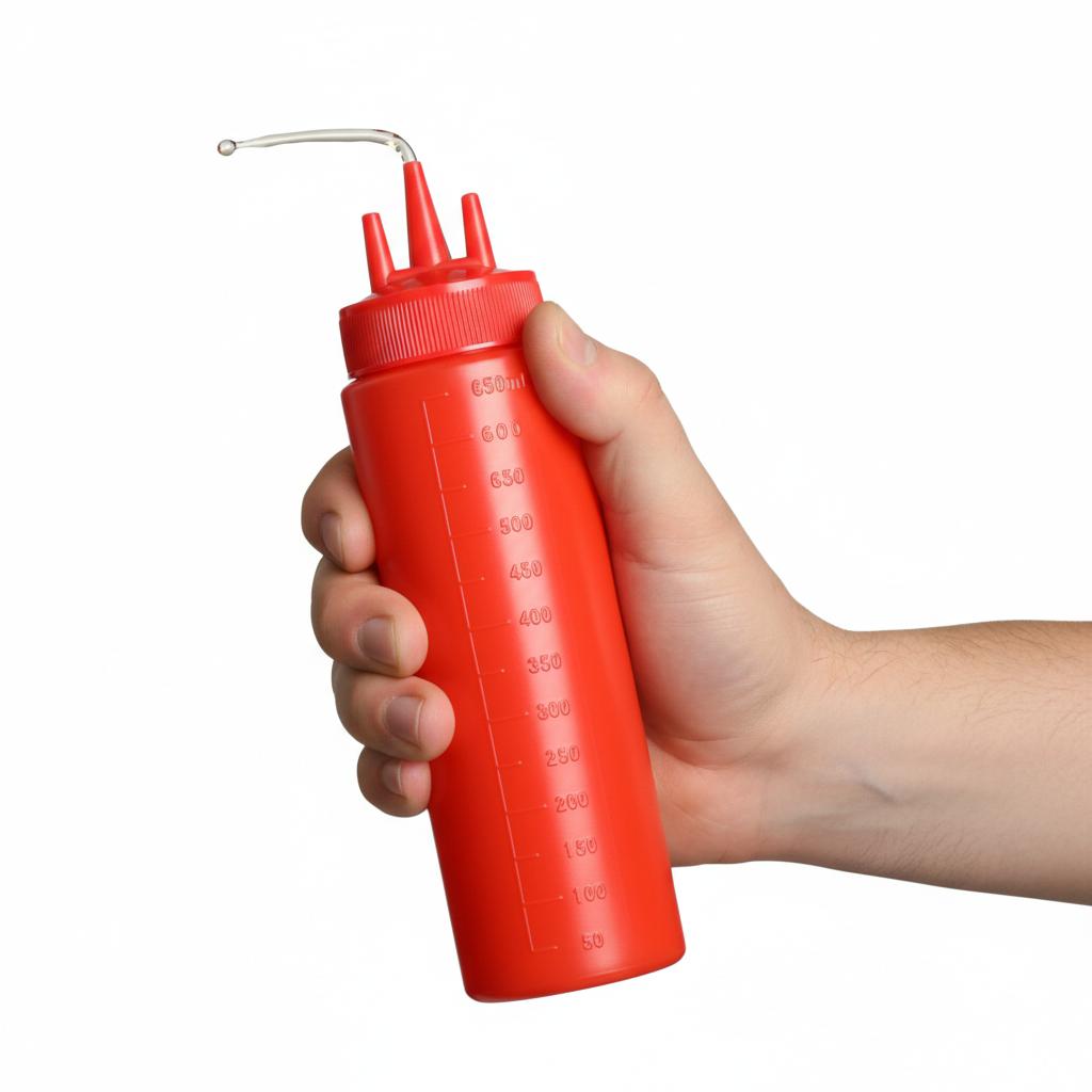 New Plastic Squeezing Sauce bottle Graduated Squeezable Squeeze Bottles Tableware Salad Jam Container