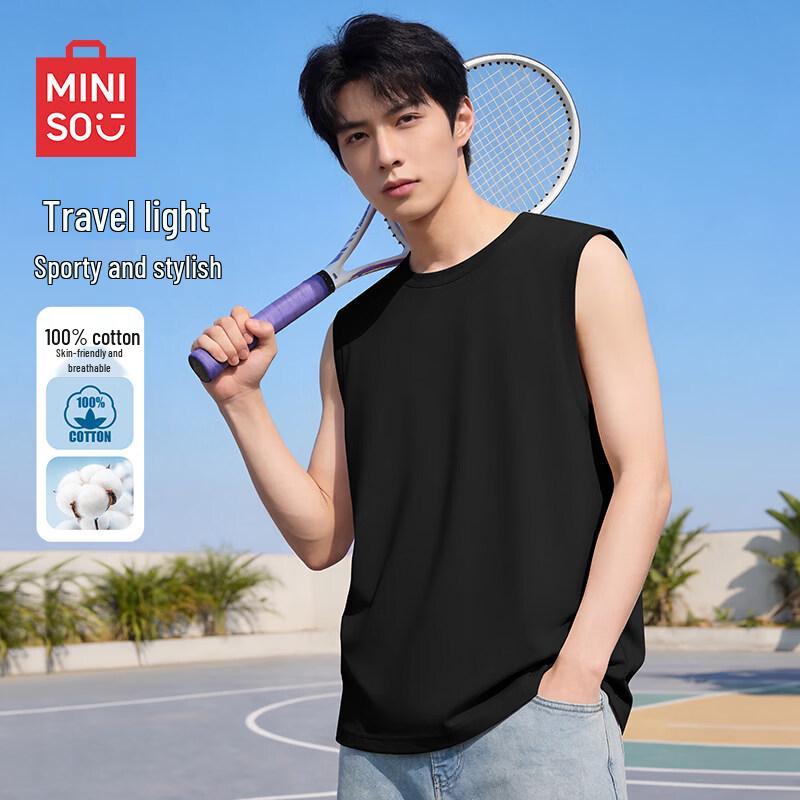 MINISO Men s Pure Cotton Sleeveless Tank Top M