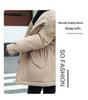 Women's Winter 2025 Cotton-Padded Parka with Fur Collar - Casual Mid-Length, Loose-Fit Korean Style Coat