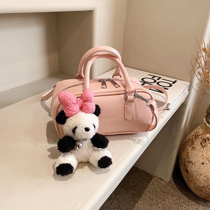 Trendy Unisex Kids Briefcase Casual Parent-child Portable Handbag With Fashionable Letter Design Pink Pendant
