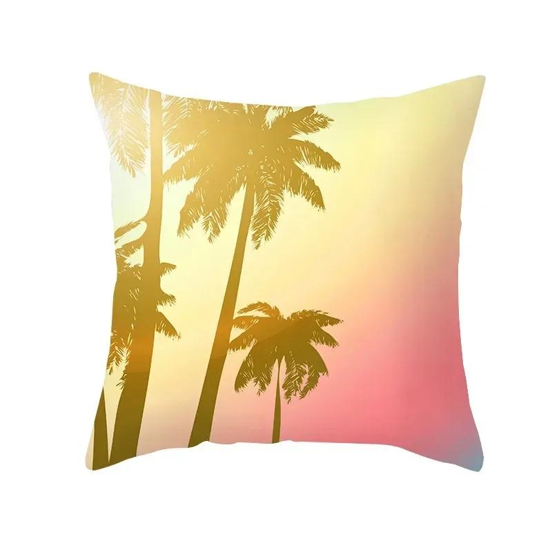 Sofa Decoration Square Pillow Summer Ocean Vacation Beach Print Pattern Home Living Room Cushion Cover