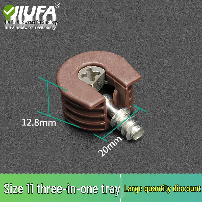 Minimalist Gunmetal Gray 3-in-1 Shelf Bracket & 12mm Cabinet Connector