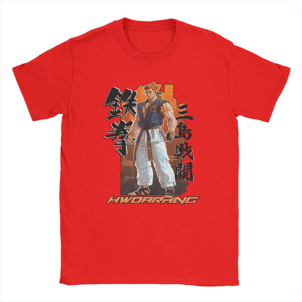 Men Tekken Japanese Fighting Game T-Shirts 100 Cotton Clothing Beach Streetwear Short-Sleeved T Shirt Crewneck Casual Tshirt