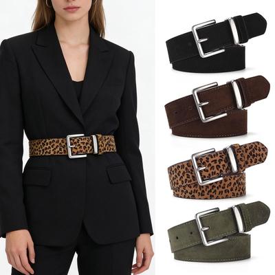 Damen Retro Dornschließe Wildleder Gürtel - Vielseitig zu Kleidern, Röcken, Jeans