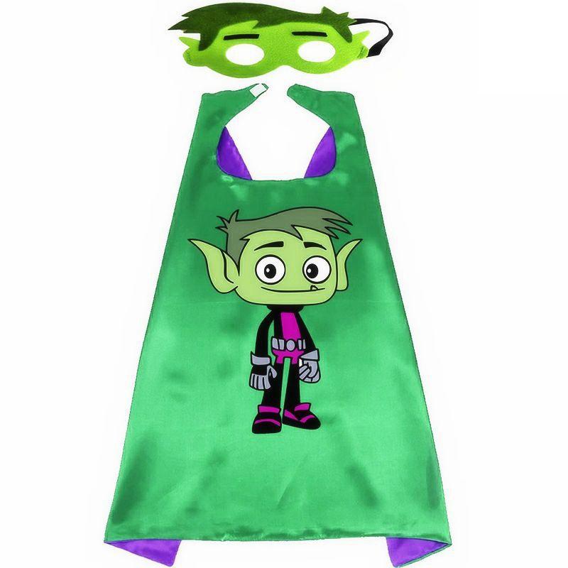 Vibrant Teen Titan Anime Superhero Costume Set With Cloak And Mask For Kids