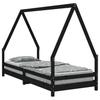 Kids  Bed Black 80 x 200 cm Solid Pine Wood