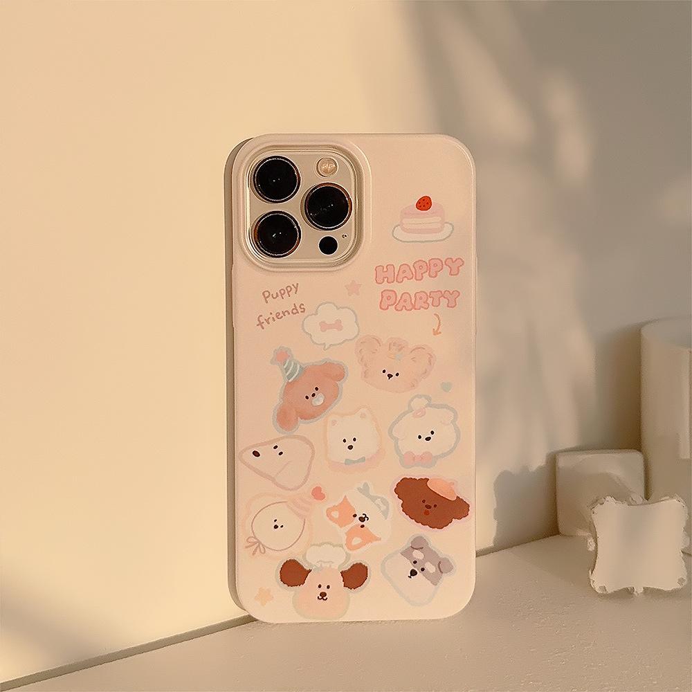 Fun Cartoon Puppy Avatar Suitable for 13 Apple 15 Mobile Phone Case IPhone 14 Promax Original 12 Film 16