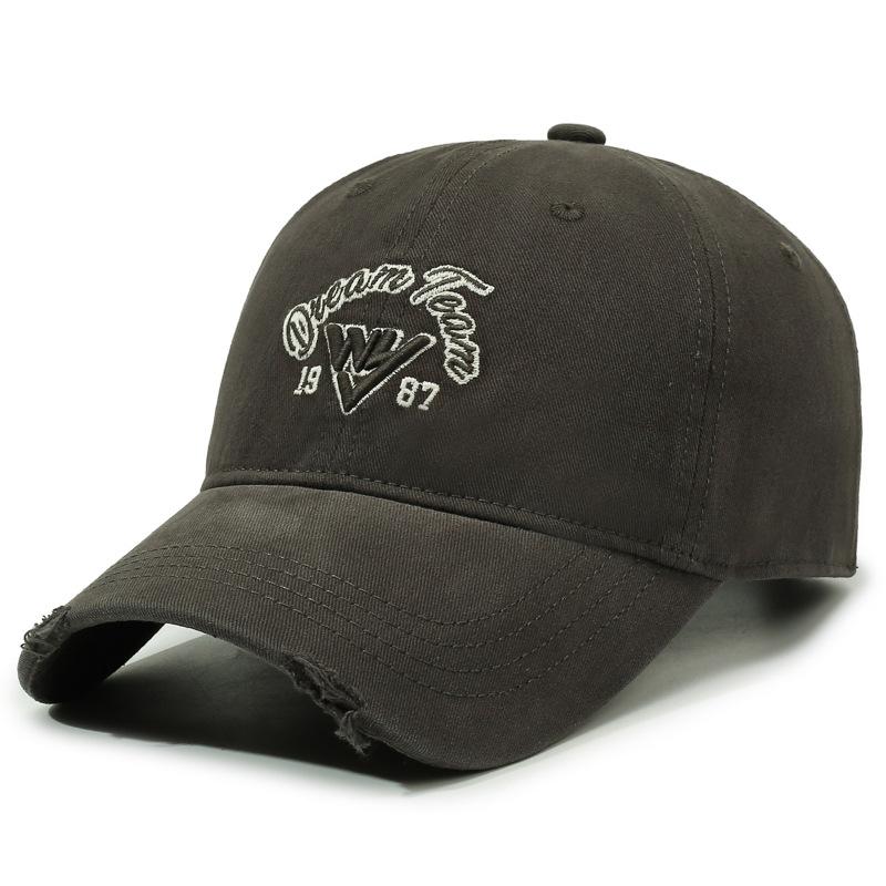 Embroidered Letter Baseball Cap Unisex Sunshade Soft Top Raked Cap Couple's Outdoor Cap