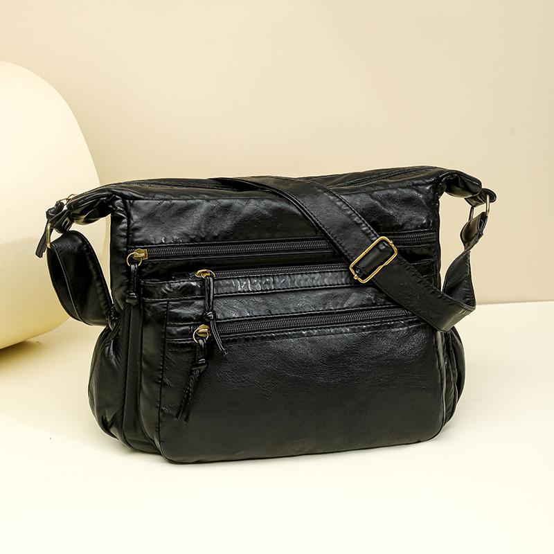 Borsa a tracolla da pendolare multi-tasche ad alta capacità in PU da donna, portatile