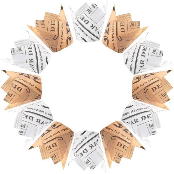 200pcs Tulip Cupcake & Muffin Tins Liners, 2” Standard Newspaper Pattern Paper Baking Cups Nature and White