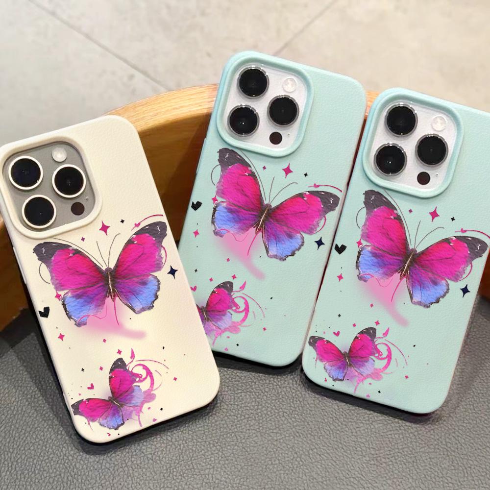 Handyhülle für iPhone 11 13 Hülle iPhone 12 14 15 16 Pro Max 12 Pro 15 Plus Leder lackiert wasserdicht sturzsicher und verschleißfest Cartoon